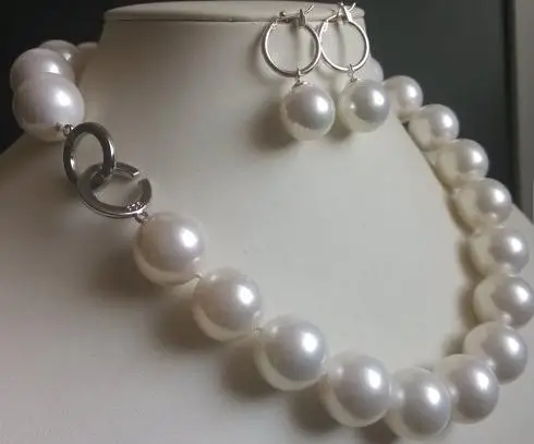 Shell Pearl Jewelry Set 18 inch 16mm White Shell Pearl Necklace 14mm Earrings Set Handmade Jewelry Free Shipping
Shell Pearl Jewelry Set 18 inch 16mm White Shell Pearl Necklace 14mm Earrings Set Handmade Jewelry Free Shipping