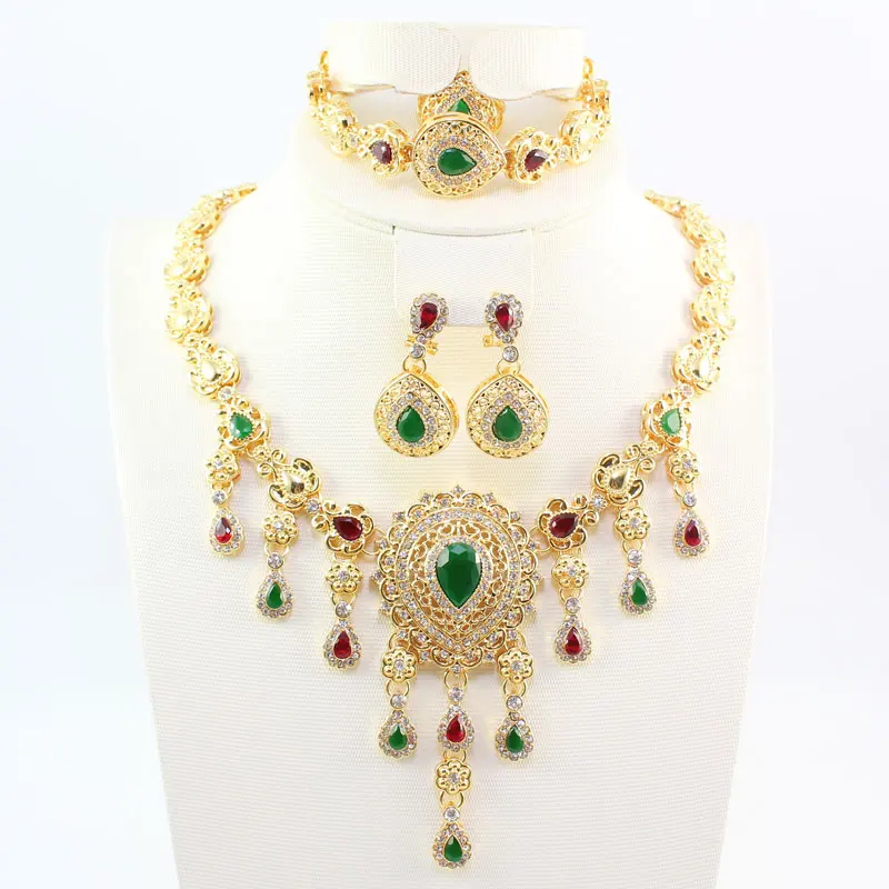 Zircon Gem Crystal Wedding Dress Accessories Costume Women Party Gold Color African Beads Necklace Tassel Jewelry Sets
Zircon Gem Crystal Wedding Dress Accessories Costume Women Party Gold Color African Beads Necklace Tassel Jewelry Sets