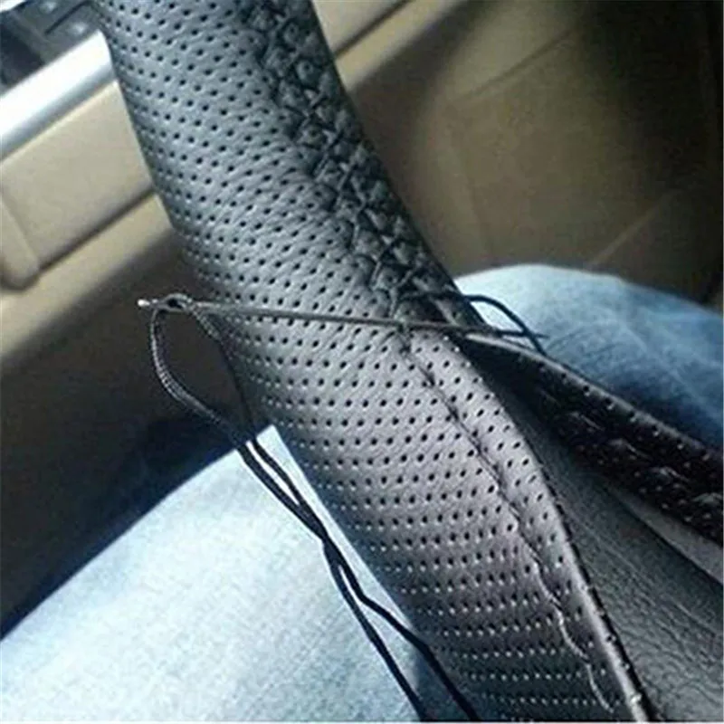 DIY Steering Wheel Covers Faux Leather Soft Car Steering Wheel Cover with Needles and Thread Interior accessories
DIY Steering Wheel Covers Faux Leather Soft Car Steering Wheel Cover with Needles and Thread Interior accessories
