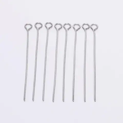 100pcs Stainless steel Eye Head Pins Metal Eye Pins For Jewelry Making Findings Diy Earrings Pendant Jewelry Pins Supplies