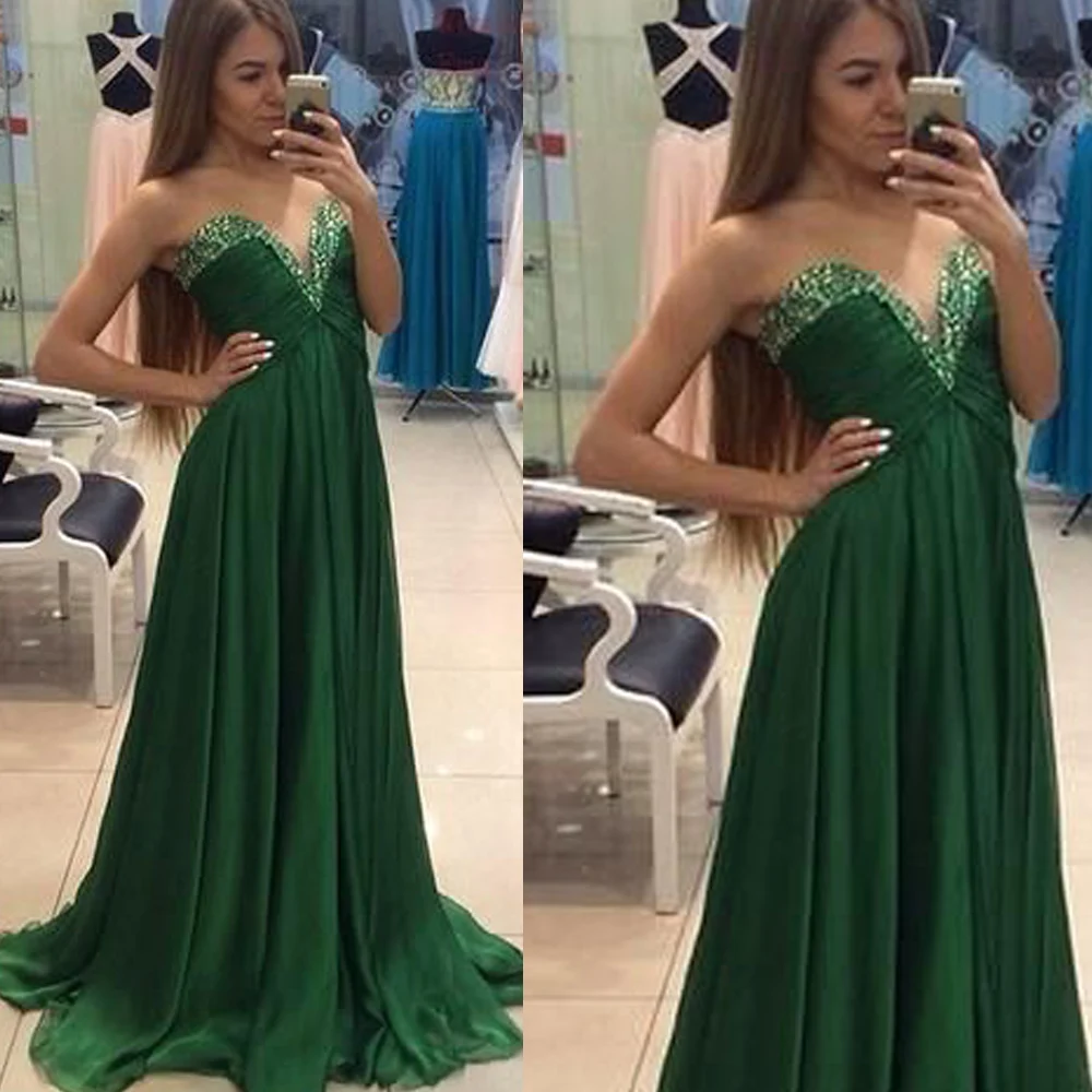 Green Prom Dresses Crystal 2019 Sweetheart Neckline Chiffon A Line Long Evening Dresses Cheap
Green Prom Dresses Crystal 2019 Sweetheart Neckline Chiffon A Line Long Evening Dresses Cheap