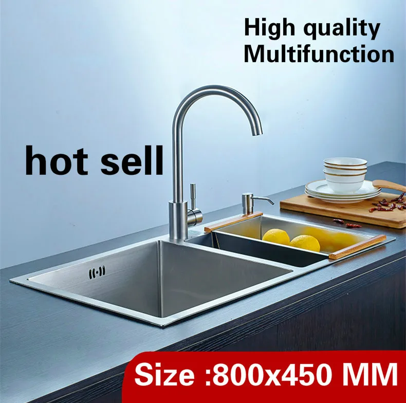 Free shipping Kitchen manual sink double groove multifunction vogue wash vegetable durable 304 stainless steel 800x450 CM
Free shipping Kitchen manual sink double groove multifunction vogue wash vegetable durable 304 stainless steel 800x450 CM