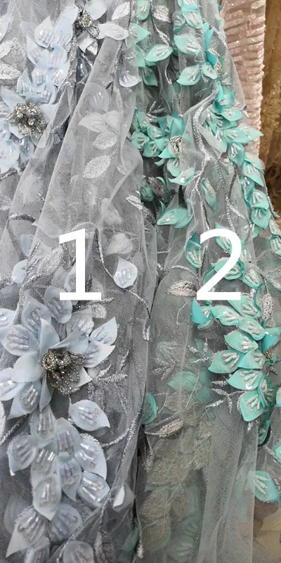 2019 5yards/lot jin01 blue/green 3d luxury beads leaf tulle mesh lace embroidery fabric for sawing bridal wedding dress
2019 5yards/lot jin01 blue/green 3d luxury beads leaf tulle mesh lace embroidery fabric for sawing bridal wedding dress