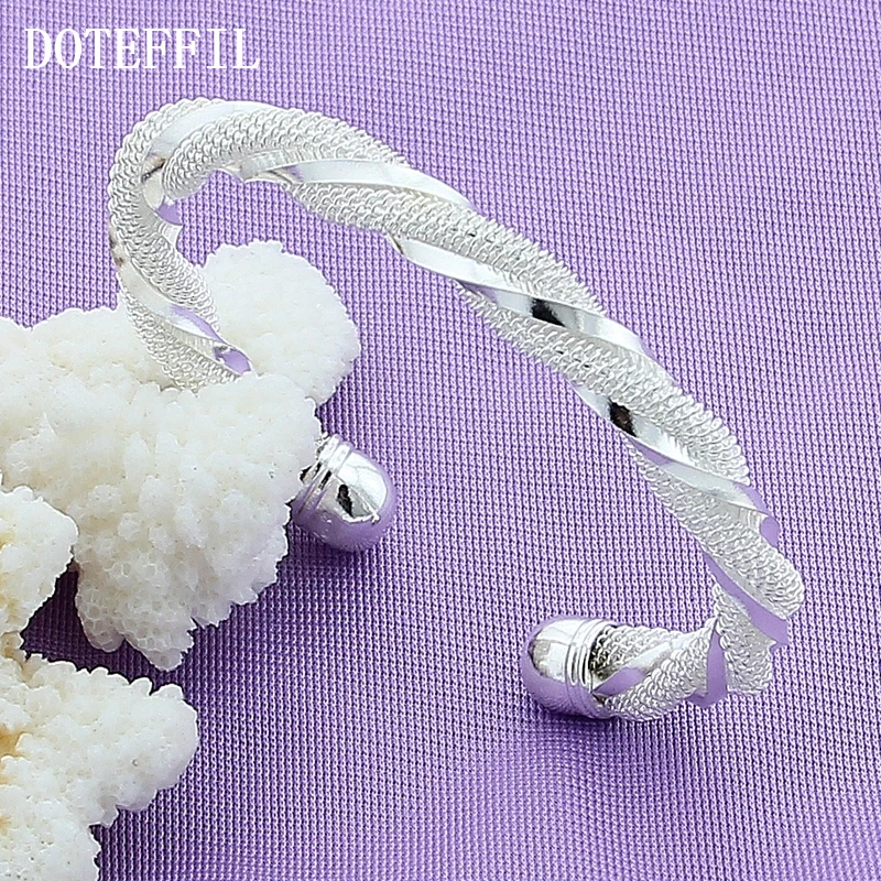 DOTEFFIL 925 Sterling Silver Spiral Network Bracelet Bangle For Woman Wedding Engagement Fashion Charm Party Jewelry
DOTEFFIL 925 Sterling Silver Spiral Network Bracelet Bangle For Woman Wedding Engagement Fashion Charm Party Jewelry