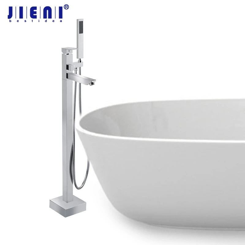 JIENI Floor Mounted Solid Brass Chrome Polish Bathroom Hot Cold Water Bathtub Shower Bath Mixer Faucet Set
JIENI Floor Mounted Solid Brass Chrome Polish Bathroom Hot Cold Water Bathtub Shower Bath Mixer Faucet Set