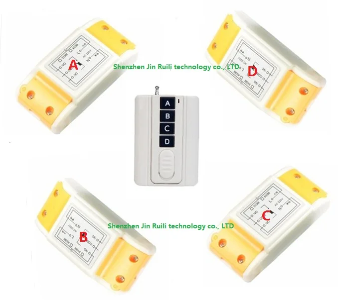 220V wireless remote control switch system 4 Receiver &1 Transmitter smart home Learning code adjustable 315/433MHZ
220V wireless remote control switch system 4 Receiver &1 Transmitter smart home Learning code adjustable 315/433MHZ
