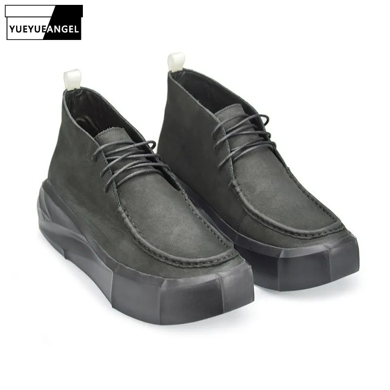 Vintage Japan Style Casual Shoes For Male Ankle Boots Men Lace Up Round Toe Winter New Fashion High Heel Genuine Leather Creeper
Vintage Japan Style Casual Shoes For Male Ankle Boots Men Lace Up Round Toe Winter New Fashion High Heel Genuine Leather Creeper