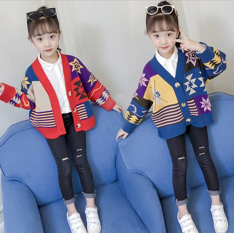 Children's Wear Girls Casual Cardigan Knitted Sweater Coat Spring Autumn New Foreign Style Kids Geometric Pattern Knitwear P6
Children's Wear Girls Casual Cardigan Knitted Sweater Coat Spring Autumn New Foreign Style Kids Geometric Pattern Knitwear P6