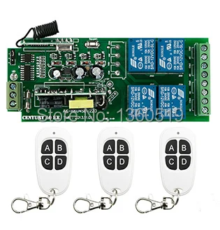 New Radio Remote Control Switch AC85v~250V 110V 220V 230V 4CH Receiver3* White 4 keys Waterproof Push Button Transmitter
New Radio Remote Control Switch AC85v~250V 110V 220V 230V 4CH Receiver3* White 4 keys Waterproof Push Button Transmitter