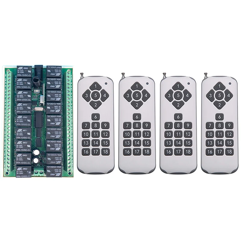 DC12V 24V 18 CH 18CH RF Wireless Remote Control Light Motor Switch System Transmitter+Receiver/lamp/Garage Door/shutters/ window
DC12V 24V 18 CH 18CH RF Wireless Remote Control Light Motor Switch System Transmitter+Receiver/lamp/Garage Door/shutters/ window