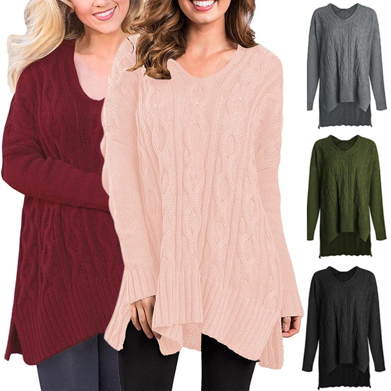 Women's Long Sleeve Irregular Sweater Knitted Loose Tops Blouse Jumper Pullover
Women's Long Sleeve Irregular Sweater Knitted Loose Tops Blouse Jumper Pullover