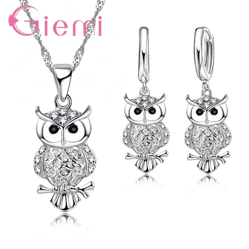 Original Silver Jewelry Set Birthday Gift For Girl Daughther Top QUality Craft Charm Owl Pendant Necklace Earriings
Original Silver Jewelry Set Birthday Gift For Girl Daughther Top QUality Craft Charm Owl Pendant Necklace Earriings