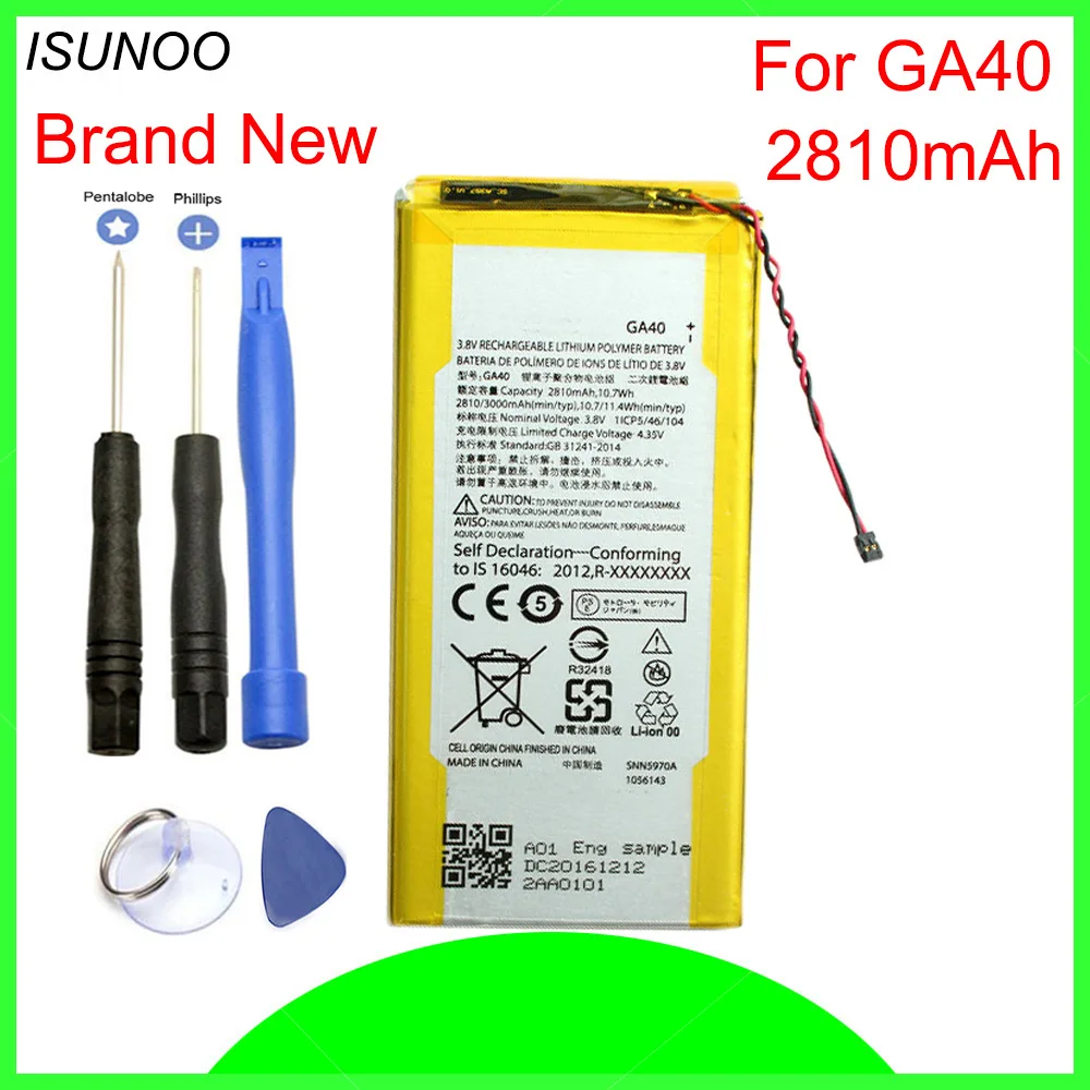 ISUNOO 2810mAh GA40 аккумулятор для телефона Motorola Moto G4 PLus Замена батареи с ремонтными инструментами
ISUNOO 2810mAh GA40 аккумулятор для телефона Motorola Moto G4 PLus Замена батареи с ремонтными инструментами