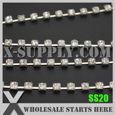 SS20 Sparse Rhinestone Cup Chain(888 Quality),Used For Bridal Accessories, Crystal Rhinestone in Silver Chain
SS20 Sparse Rhinestone Cup Chain(888 Quality),Used For Bridal Accessories, Crystal Rhinestone in Silver Chain