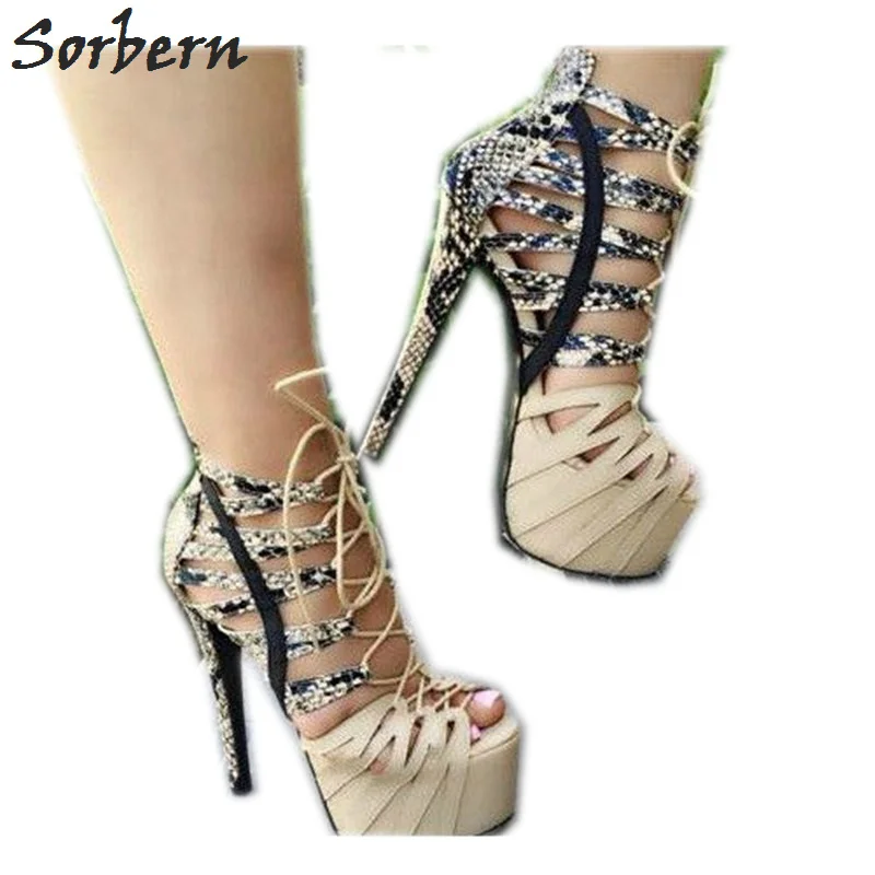 Sorbern Gladiator Style Pumps Women Shoes Snake Platform Heels Strappy Heels Dress Designer Heels Size 11 Pump Shoes Ladies
Sorbern Gladiator Style Pumps Women Shoes Snake Platform Heels Strappy Heels Dress Designer Heels Size 11 Pump Shoes Ladies