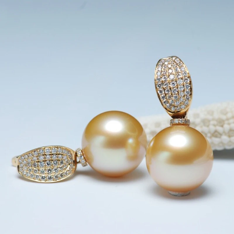 Sinya 18k Au750 Gold Diamond Stud Earring with Natural Southsea Pearls Fashion Design Fine Jewelry for Women Ladies Mum
Sinya 18k Au750 Gold Diamond Stud Earring with Natural Southsea Pearls Fashion Design Fine Jewelry for Women Ladies Mum