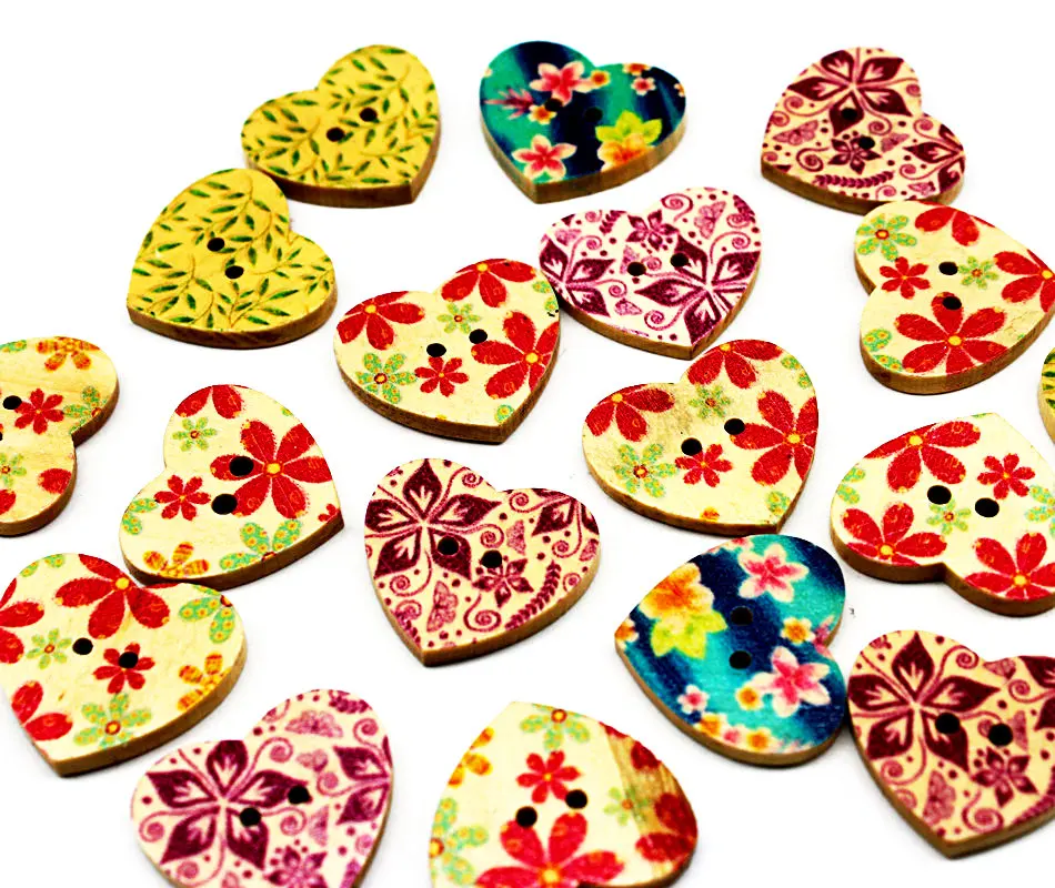 300pcs big Mixed Printed Heart Shape natural Wooden Buttons - Sewing Event Sweetheart Wood Scrapbooking Embellishment 25mm
300pcs big Mixed Printed Heart Shape natural Wooden Buttons - Sewing Event Sweetheart Wood Scrapbooking Embellishment 25mm
