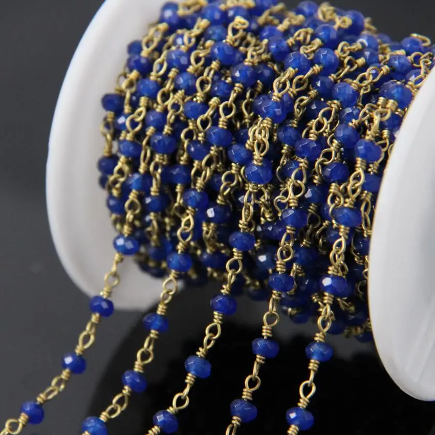 5Meter Blue Malaysia Jade Brass Wire Wrapped Rosary Chain,Faceted Rondelle beads Chains Fashion Necklace bracelet Jewelry making
5Meter Blue Malaysia Jade Brass Wire Wrapped Rosary Chain,Faceted Rondelle beads Chains Fashion Necklace bracelet Jewelry making
