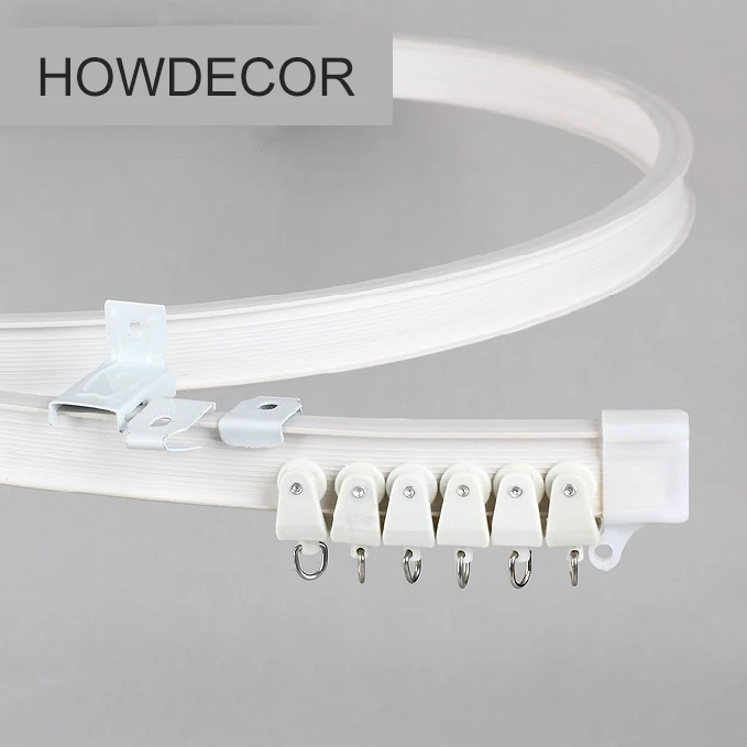 Карниз для штор белый, современный стиль, видимая направляющая, бесшумный, аксессуары для штор, пластиковый, гибкий карниз.
Карниз для штор белый, современный стиль, видимая направляющая, бесшумный, аксессуары для штор, пластиковый, гибкий карниз.