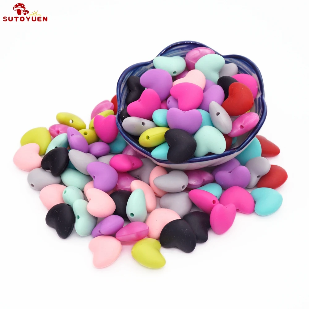 Sutoyuen 60PCS BPA Free Silicone Heart Beads Baby Teether Beads DIY Pacifier Shower Soother Nursing Necklace Toy Gift Making
Sutoyuen 60PCS BPA Free Silicone Heart Beads Baby Teether Beads DIY Pacifier Shower Soother Nursing Necklace Toy Gift Making