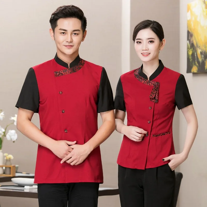 Hotel Workwear Summer Short Sleeves Catering Hot Pot Shop Waiter Uniform Coffee Food Service Shops Staff Jacket Overalls H2145
Hotel Workwear Summer Short Sleeves Catering Hot Pot Shop Waiter Uniform Coffee Food Service Shops Staff Jacket Overalls H2145
