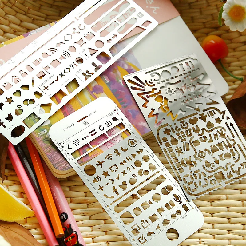 3pcs/set Multifunctional hollow metal rulerfor hand drawing account account template ruler DIY stainless steel ruler
3pcs/set Multifunctional hollow metal rulerfor hand drawing account account template ruler DIY stainless steel ruler