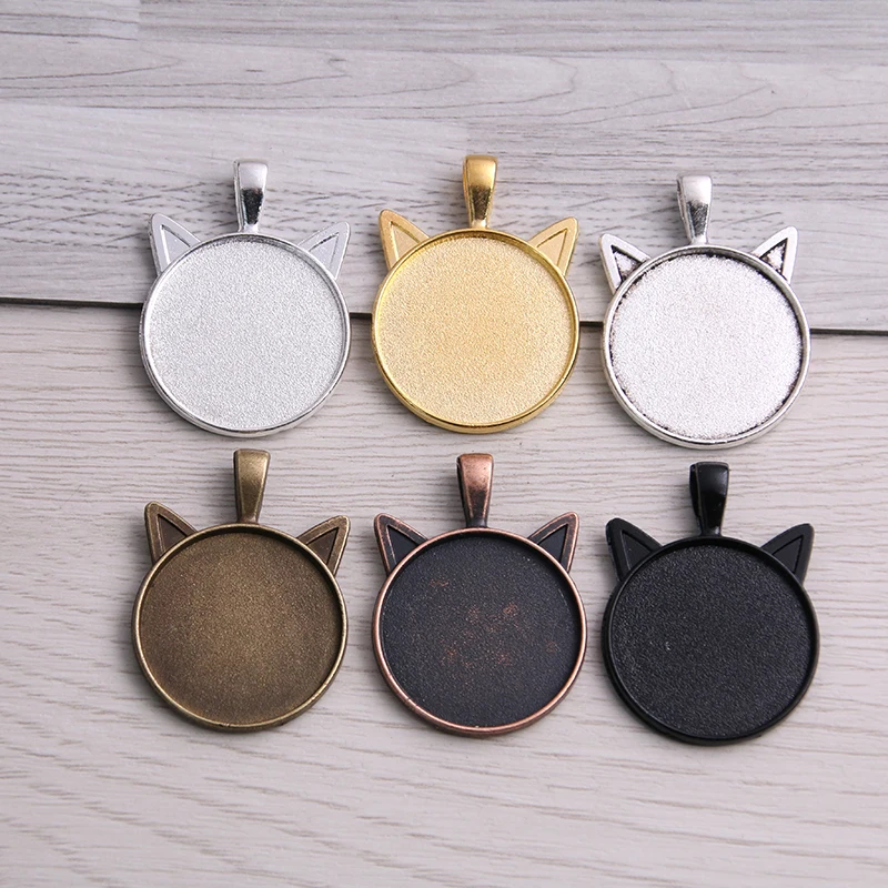 SWEET BELL 10pcs 25mm Inner Size Classic 6 Colors plated Cat Style Cabochon Base Setting Charms Pendant
SWEET BELL 10pcs 25mm Inner Size Classic 6 Colors plated Cat Style Cabochon Base Setting Charms Pendant