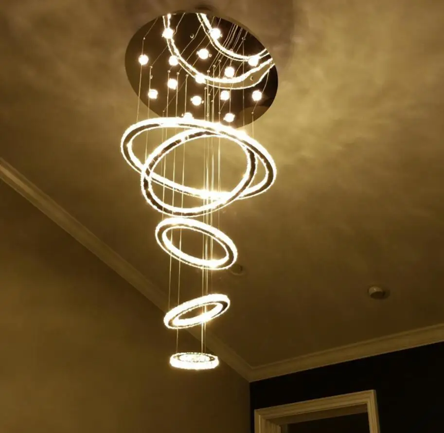 New Modern Luxury Circles LED Crystal Pendant Lamp Diamond Ring Suspended Lighting Loft Villa lights for dining living room
New Modern Luxury Circles LED Crystal Pendant Lamp Diamond Ring Suspended Lighting Loft Villa lights for dining living room