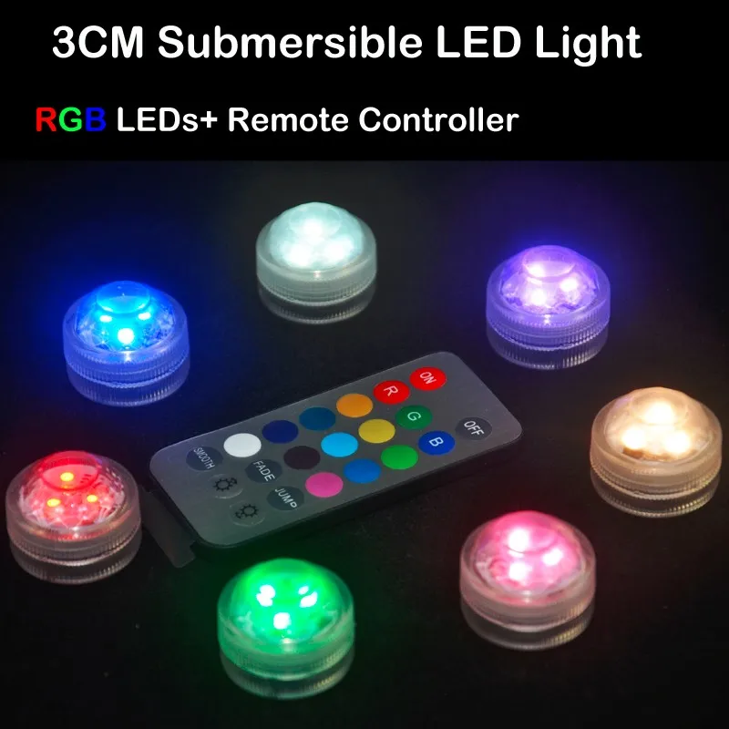 20pcs/Lot Super Bright 3LEDs RGB Multicolors Mini Submersible LED Lights With Remote Controller For Decoration
20pcs/Lot Super Bright 3LEDs RGB Multicolors Mini Submersible LED Lights With Remote Controller For Decoration