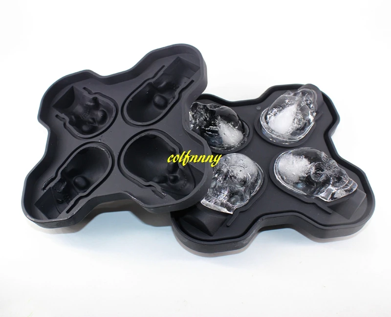 50pcs/lot FAST SHIPPING 4 lattices Skull Shape 3D Ice Cube Mold Maker Bar Party Silicone Trays Chocolate Mould Ice Cream Tools
50pcs/lot FAST SHIPPING 4 lattices Skull Shape 3D Ice Cube Mold Maker Bar Party Silicone Trays Chocolate Mould Ice Cream Tools