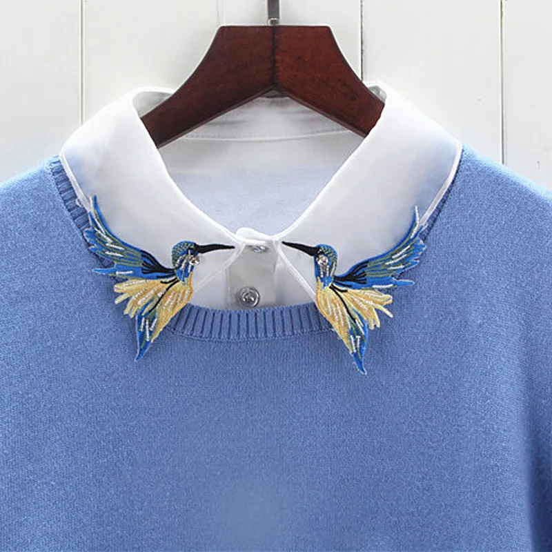 All-match Solid Color Fake Collar Women Ladies Lapel letter embroidery bird white fake shirt white removable decorative collar
All-match Solid Color Fake Collar Women Ladies Lapel letter embroidery bird white fake shirt white removable decorative collar