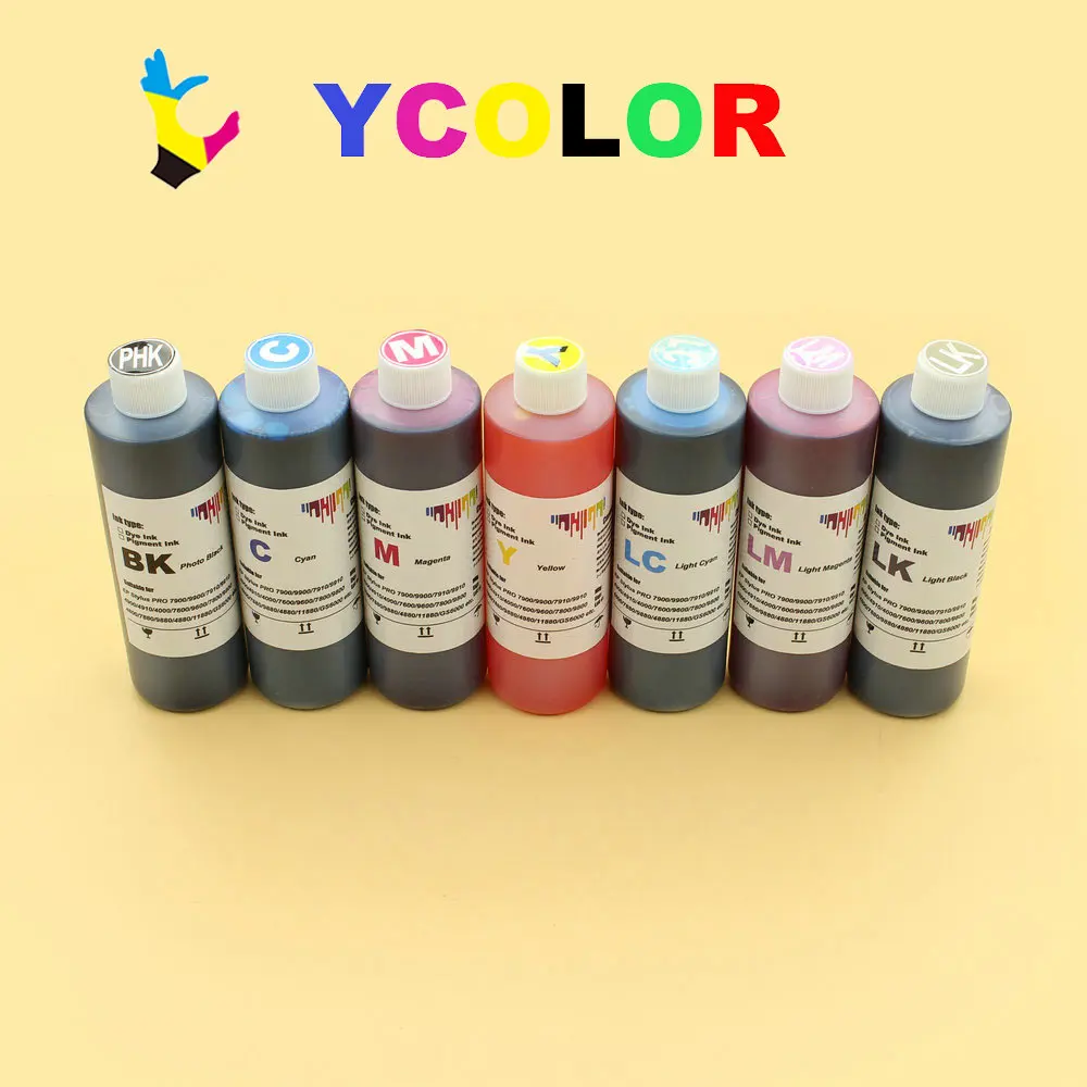 7pcs 250ml/bottle Universal pigment ink for Epson DX5 printhead for Epson Stylus PRO 7600 9600 printer
7pcs 250ml/bottle Universal pigment ink for Epson DX5 printhead for Epson Stylus PRO 7600 9600 printer