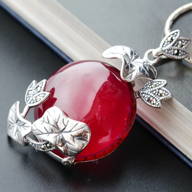 Silver Wholesale Hand-set Corundum S925 Sterling Silver Pendant Retro Thai Silver Pendant Lotus Pendant Fashion Women
Silver Wholesale Hand-set Corundum S925 Sterling Silver Pendant Retro Thai Silver Pendant Lotus Pendant Fashion Women