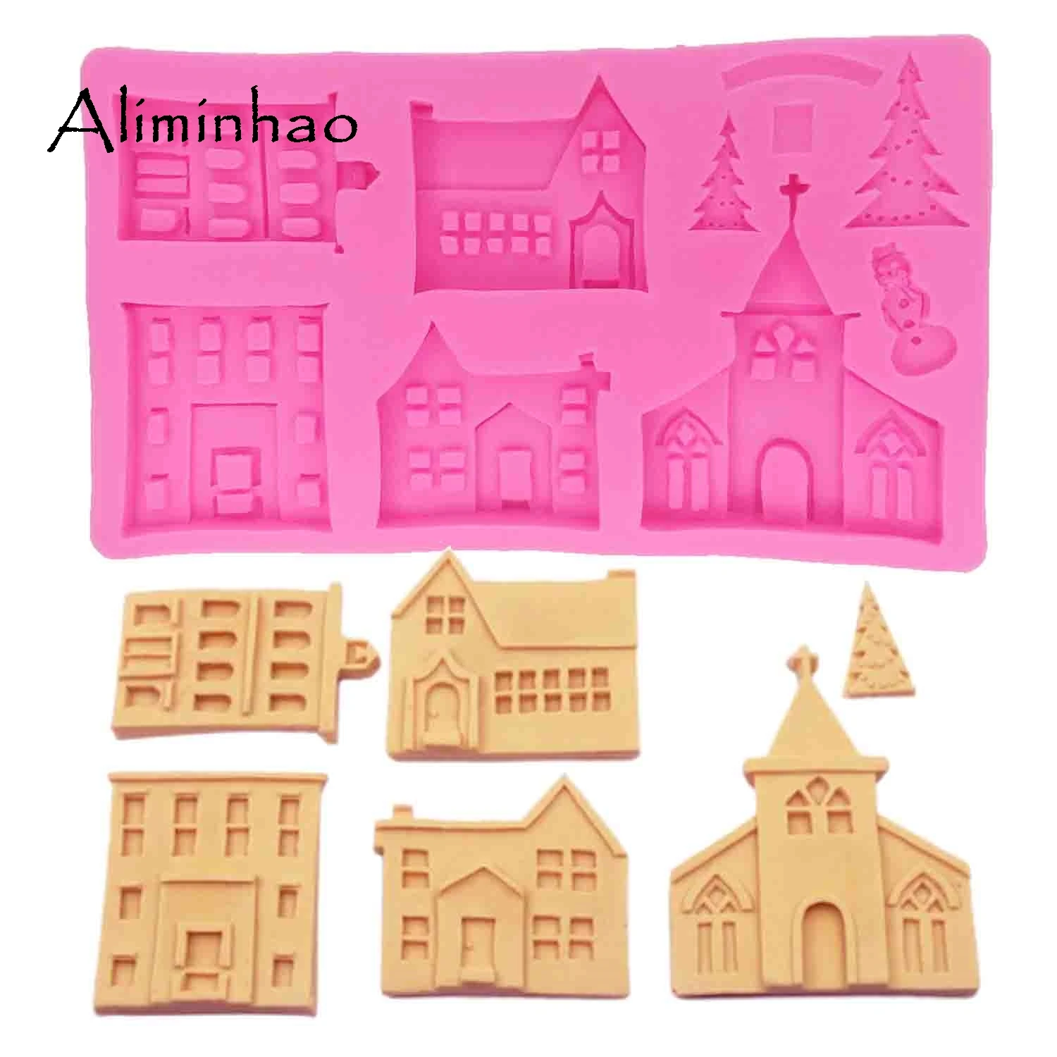 B1378 Castle house cake mould DIY Christmas tree window Silicone Mold 3D crafts Candy Chocolate Fondant Cake Decorating Tools
B1378 Castle house cake mould DIY Christmas tree window Silicone Mold 3D crafts Candy Chocolate Fondant Cake Decorating Tools