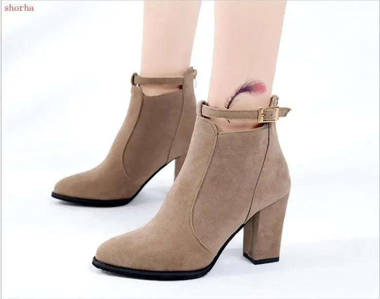 Autumn Nubuck Ankle Boots For Women High Heel Shoes Plus Size Fashion Buckle Strap Short Boot Female Casual Thick Heels
Autumn Nubuck Ankle Boots For Women High Heel Shoes Plus Size Fashion Buckle Strap Short Boot Female Casual Thick Heels