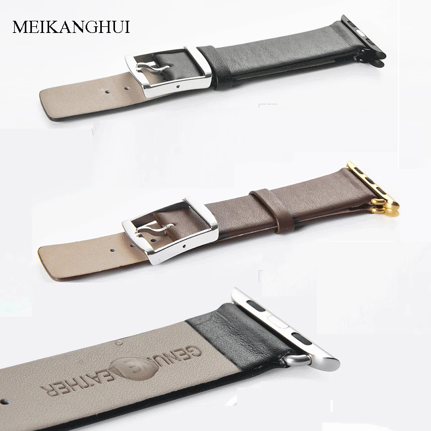 MEIKANGHUI Genuine Leather Watchbands Fits-all of Apple Watch Series 38 mm 42 mm i watch Strap 2 Color Black Brown Women /Men
MEIKANGHUI Genuine Leather Watchbands Fits-all of Apple Watch Series 38 mm 42 mm i watch Strap 2 Color Black Brown Women /Men