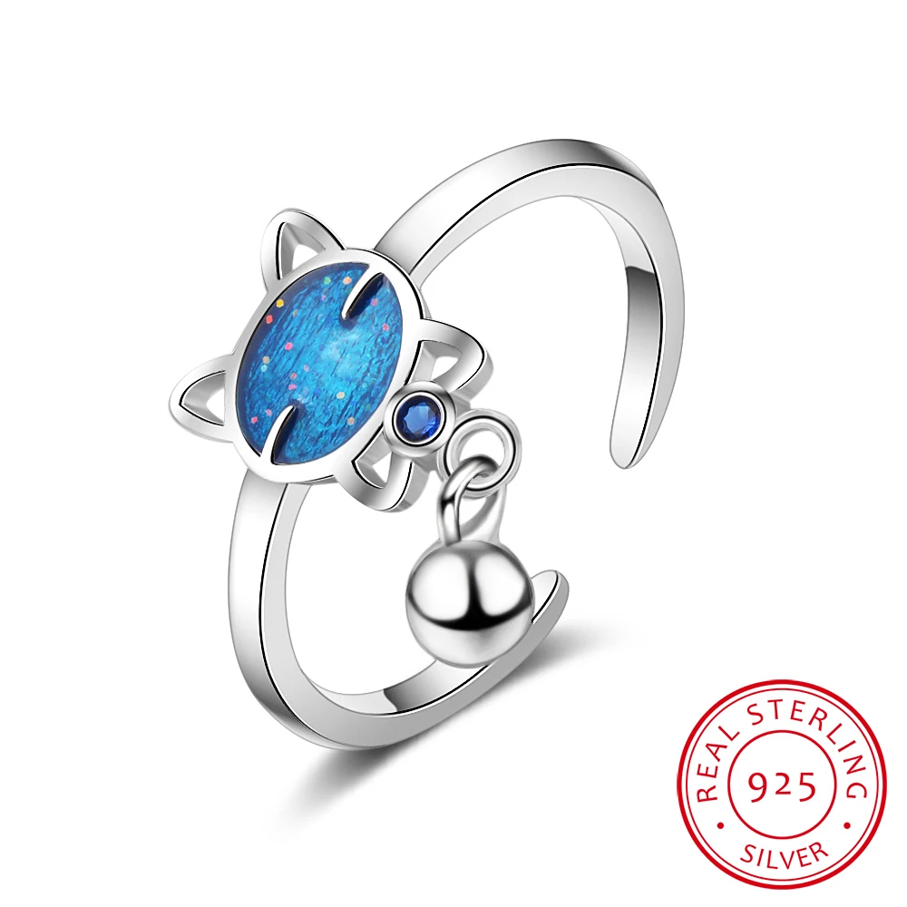 Simple Cute Blue Cat Bead Tassel Adjustable Ring For Women Girl 925 Sterling Silver Ring Anillos Bague Mujer
Simple Cute Blue Cat Bead Tassel Adjustable Ring For Women Girl 925 Sterling Silver Ring Anillos Bague Mujer