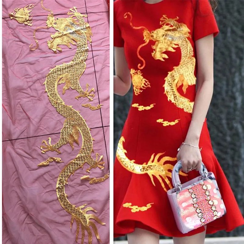 1Pcs Super Large Golden Sequin Dragon Applique Chinese Embroidered Dragon Patches Mesh Fabric Sewing On Clothing Dress Patch Diy
1Pcs Super Large Golden Sequin Dragon Applique Chinese Embroidered Dragon Patches Mesh Fabric Sewing On Clothing Dress Patch Diy