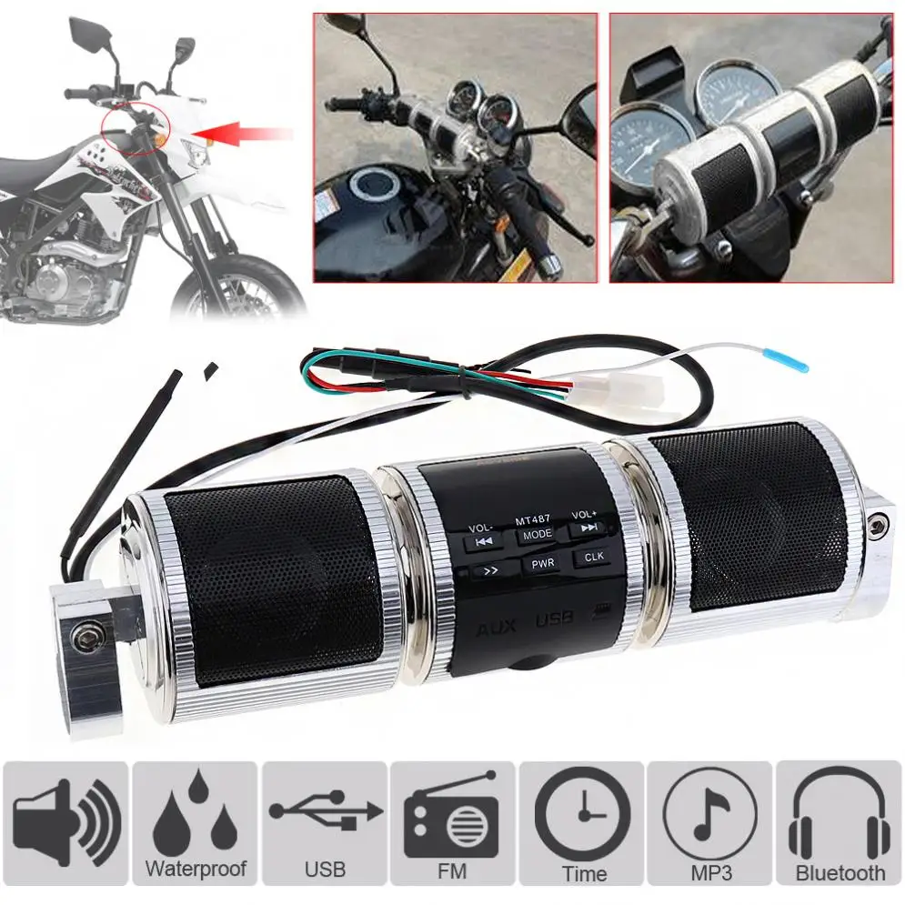 Waterproof Bluetooth-compatible Motorcycle Stereo Speaker Music Player for Motorbike with FM Radio MP3/USB/Earphone Interfaces
Waterproof Bluetooth-compatible Motorcycle Stereo Speaker Music Player for Motorbike with FM Radio MP3/USB/Earphone Interfaces