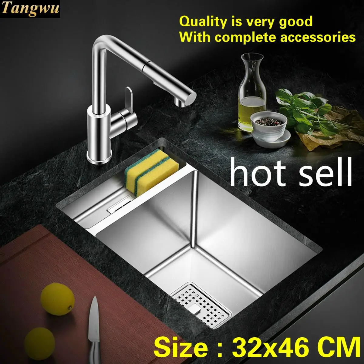 Free shipping Mini standard luxury kitchen manual sink single trough food-grade 304 stainless steel hot sell 32x46 CM 
Free shipping Mini standard luxury kitchen manual sink single trough food-grade 304 stainless steel hot sell 32x46 CM