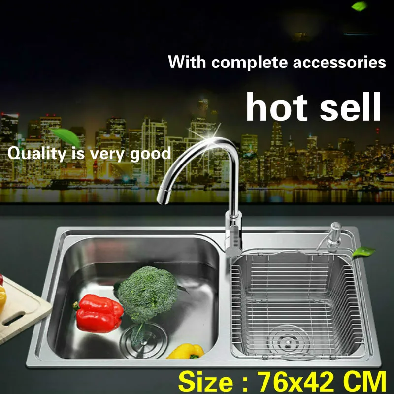 Free shipping Standard kitchen sink 0.8 mm durable 304 stainless steel hot sell the double groove 760x420 MM
Free shipping Standard kitchen sink 0.8 mm durable 304 stainless steel hot sell the double groove 760x420 MM