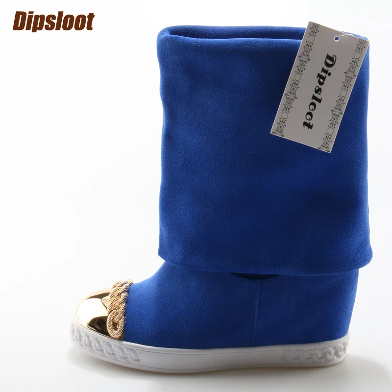 Autumn Fashion Blue Suede Leather Women Slip On Boots Metal Round Toe Ladies Increasing Heel Boots Casual Style Mid-Calf Boots
Autumn Fashion Blue Suede Leather Women Slip On Boots Metal Round Toe Ladies Increasing Heel Boots Casual Style Mid-Calf Boots
