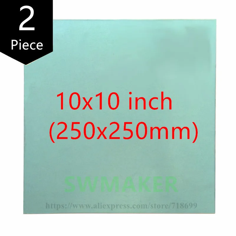 2pcs PEI Sheet 10x 10 inch (i.e 250x250mm) 3D Printer Build Surface Polyetherimide
2pcs PEI Sheet 10x 10 inch (i.e 250x250mm) 3D Printer Build Surface Polyetherimide