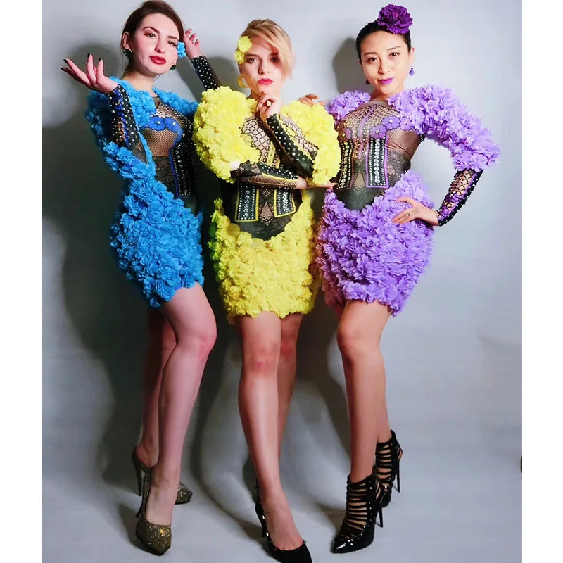 3 Colors Sexy Stage Flowers Rhinestones Dress Women's Birthday Celebrate Dance Outfit Evening Bar Stage Singer Dance Dress
3 Colors Sexy Stage Flowers Rhinestones Dress Women's Birthday Celebrate Dance Outfit Evening Bar Stage Singer Dance Dress