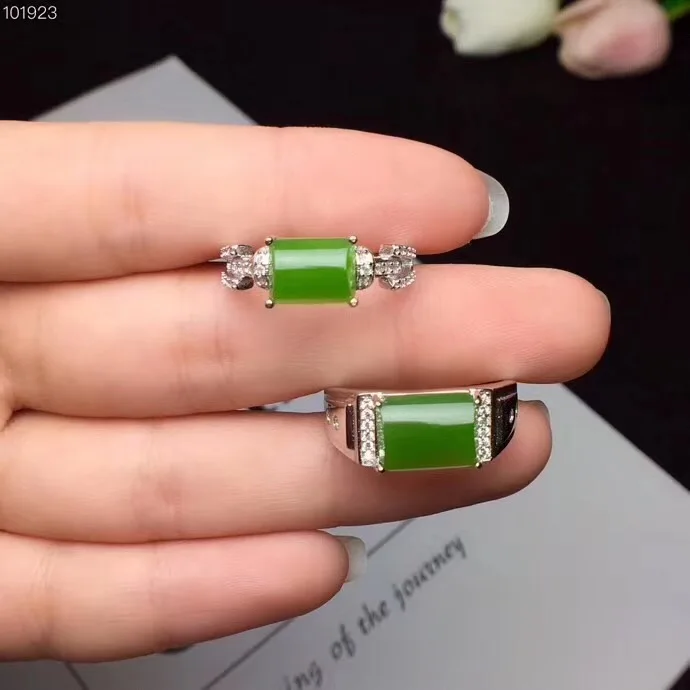 Couple Rings Set Natural Hetian Jasper Lover's Ring Free shipping Finger ring Natural real Hetian Jasper 925 sterling silver
Couple Rings Set Natural Hetian Jasper Lover's Ring Free shipping Finger ring Natural real Hetian Jasper 925 sterling silver