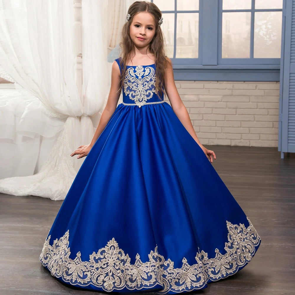 Classical Blue Flower Girls Dresses spagetti Straps Ball Gown For First Communion Dress 2-12 Years Old
Classical Blue Flower Girls Dresses spagetti Straps Ball Gown For First Communion Dress 2-12 Years Old