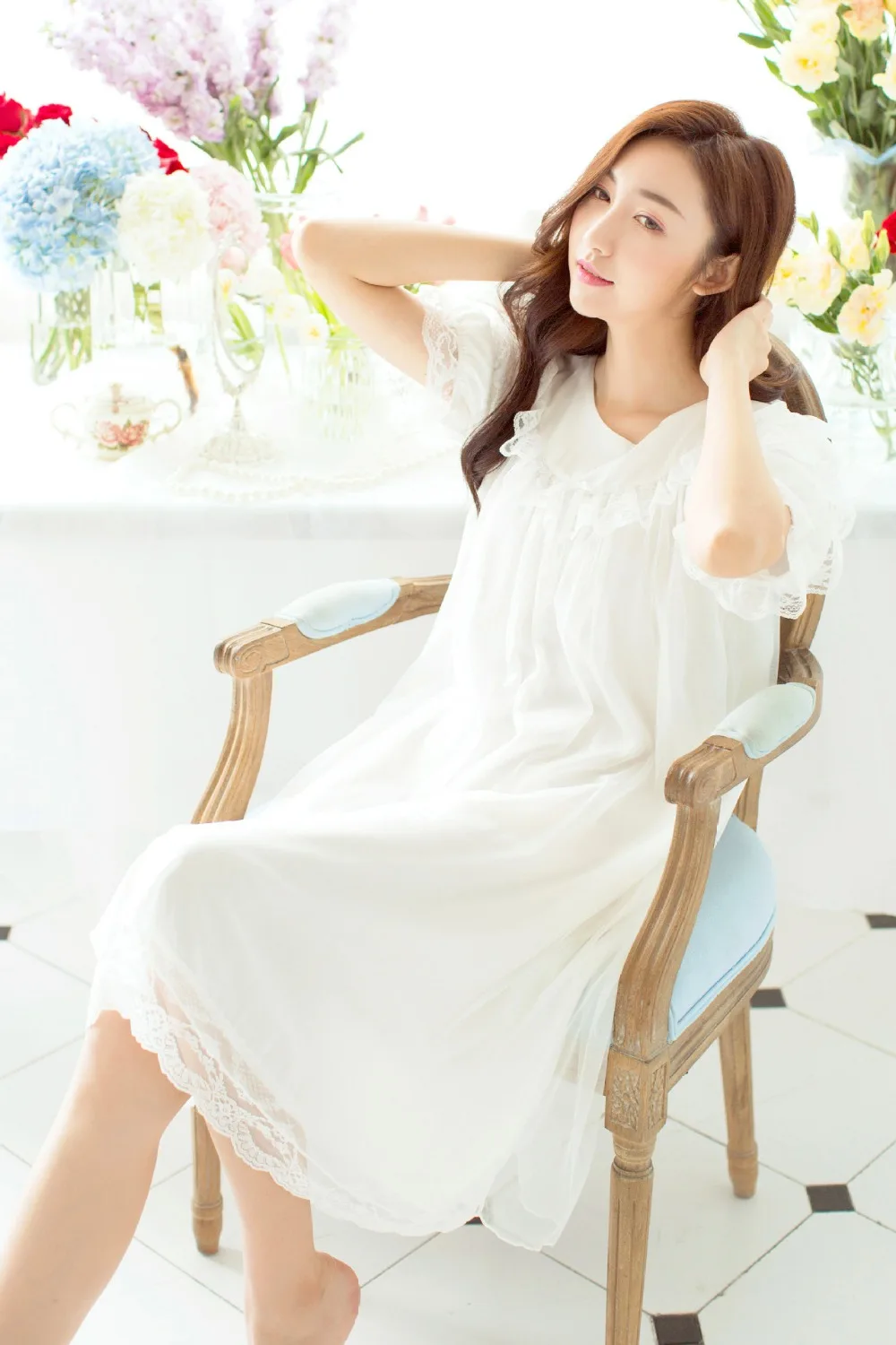 Fashion women princess Vintage Cute Sexy nightdress Pure cotton leisurewear high quality female nightgown Lounge TG1775
Fashion women princess Vintage Cute Sexy nightdress Pure cotton leisurewear high quality female nightgown Lounge TG1775