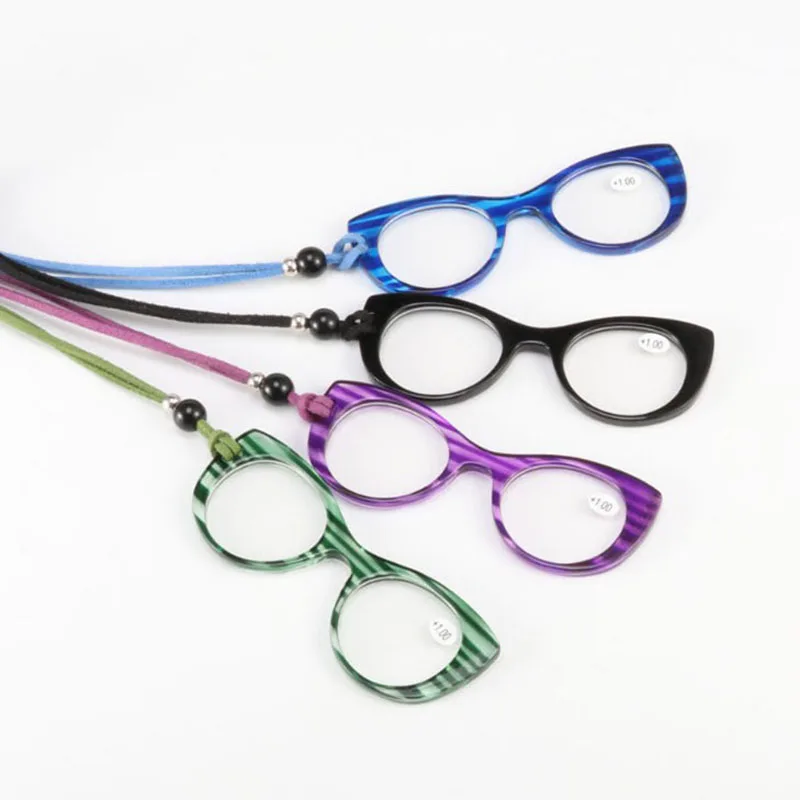 Fashion ladies pendant necklace reading glasses new portable legless neck presbyopic glasses wallet glasses
Fashion ladies pendant necklace reading glasses new portable legless neck presbyopic glasses wallet glasses