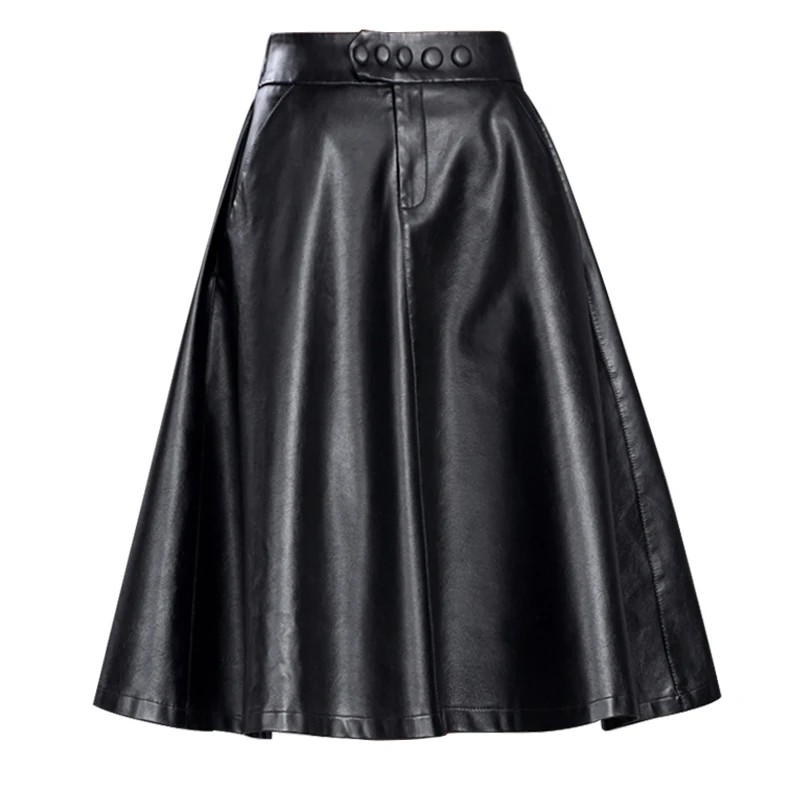 Autumn Winter Women umbrella Skirt Fashion PU Leather knee-length Skirt High Waist Pleated Swing Vintage
Autumn Winter Women umbrella Skirt Fashion PU Leather knee-length Skirt High Waist Pleated Swing Vintage