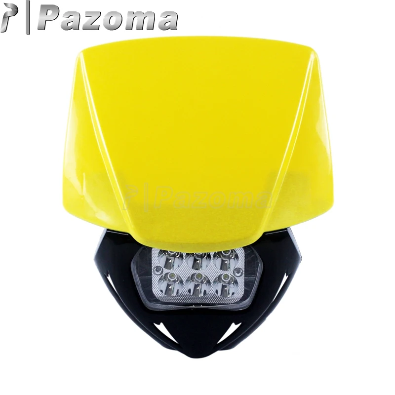 Motorbike LED Front Headlight Dual Sport Yellow Headlamp Supermoto for KX KXF KDX KLX KL XR CB CR CRF WR WRF DRZ TTR
Motorbike LED Front Headlight Dual Sport Yellow Headlamp Supermoto for KX KXF KDX KLX KL XR CB CR CRF WR WRF DRZ TTR